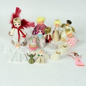 Vintage Angel Figurine Assortment 15 Christmas Holiday Decorations Variety Decor